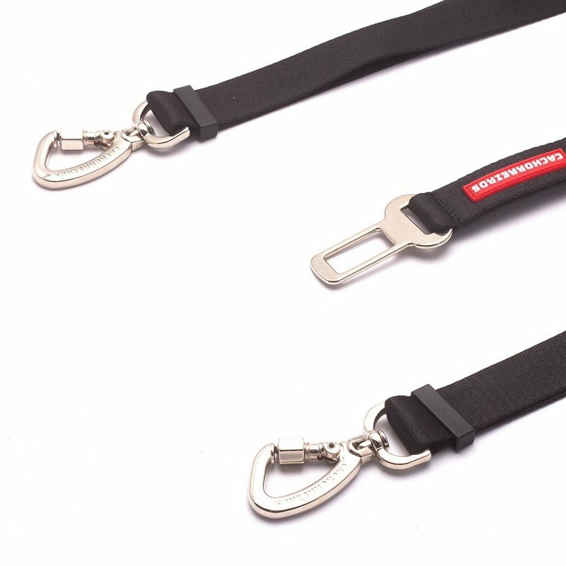 CACHORREIROS CORREA CINTURON DE SEGURIDAD DOBLE BLACK TALLA P - S