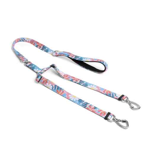 CACHORREIROS GUIA DUPLA CORREA DOBLE FLORAL